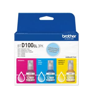 KIT DE TINTA BROTHER COLOR CIAN, MAGENTA, AMARILLO 5000 PAGINAS PARA T230/ T430W P/N: BTD100CL3PK