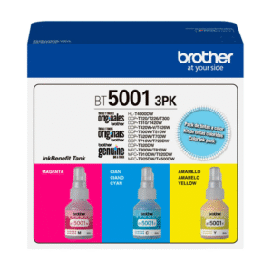 BROTHER BT50013PK Kit de 3 botellas de Tintas Brother 5001: Cian/Magenta/Amarillo de Ultra rendimiento